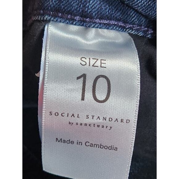 Social Standards High-Rise Women's Straight Cropped Frayed Hem Jeans Sz 10 - Picture 8 of 8